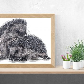 Plakat - Kunsteneren Susanne Hjorths Pindsvineunger for PID