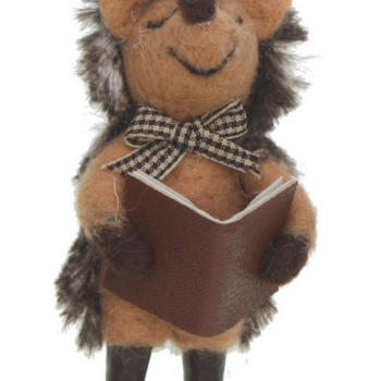 Pindsvinefigur med bog