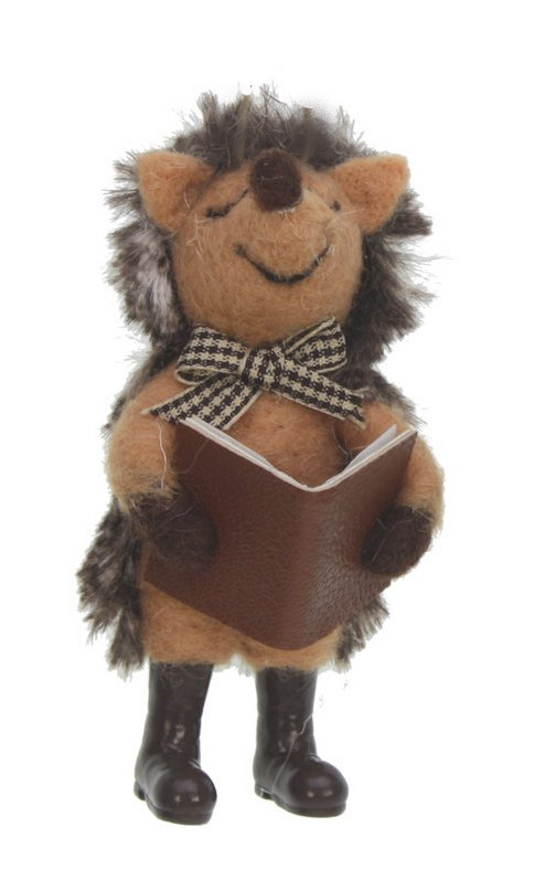 Pindsvinefigur med bog